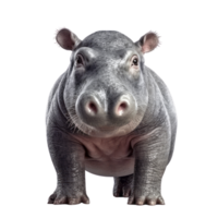 Illustration painting of cute Hippopotamus isolated transparent background, Digital art, , png