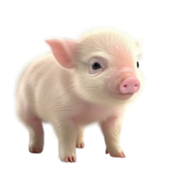 Illustration painting of cute pig isolated transparent background, Digital art, , png