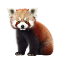 Illustration painting of cute red panda isolated transparent background, Digital art, , png