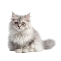 ilustración pintura de linda gato aislado transparente fondo, digital arte, ai generado, generativo ai png