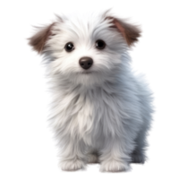 Illustration painting of cute dog isolated transparent background, Digital art, , png