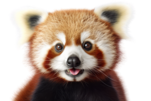 Illustration painting of cute red panda isolated transparent background, Digital art, , png