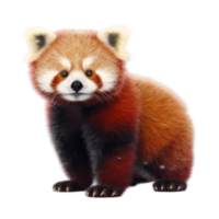 Illustration painting of cute red panda isolated transparent background, Digital art, , png