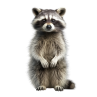Illustration painting of cute raccoon isolated transparent background, Digital art, , png