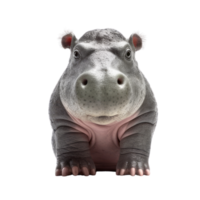 Illustration painting of cute Hippopotamus isolated transparent background, Digital art, , png