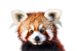 Illustration painting of cute red panda isolated transparent background, Digital art, , png