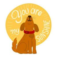 Dog summer vector illustration. Sunny days.