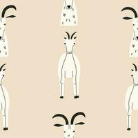 Seamless pattern with wild goats. Vector illustration