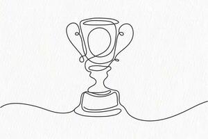 Continuous line art of trophy. Award line drawing vector