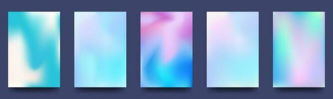 Set of vector gradients in pastel colors. For covers, wallpapers, branding and other projects. Templates for social networks. Vector