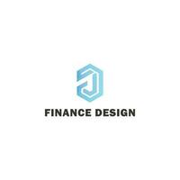 Abstract initial letter FD or DF logo in blue color isolated in white background. Initial letters FD, FO, negative space hexagon shape logo blue. Blue hexagon letter FD logo for business and finance. vector