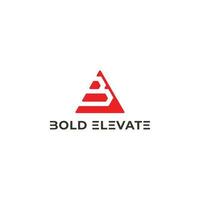 Abstract initial letter BE or EB logo in red color isolated in white background. Initial Letter EB Design Triangle and Square Logo. Red triangle letter BE logo for business and technology logo. vector