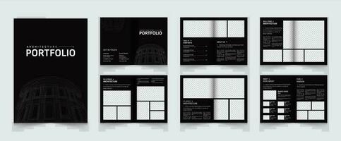 Architecture and interior portfolio or portfolio template design vector