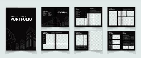 Architecture Portfolio Layout Template or Interior Portfolio Design vector