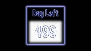 499 dag links neon licht geanimeerd video