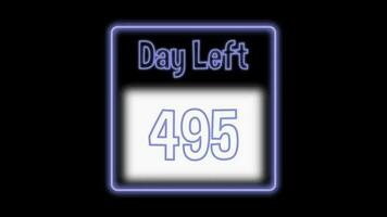 495 day left neon light animated video