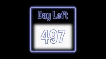 497 day left neon light animated video