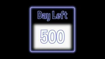 500 dia esquerda néon luz animado video