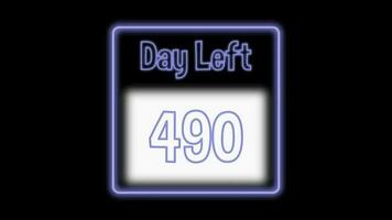 490 day left neon light animated video