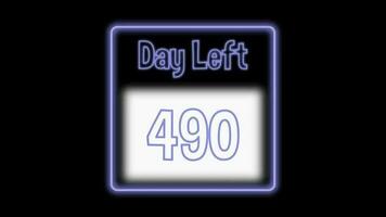 490 dag links neon licht geanimeerd video