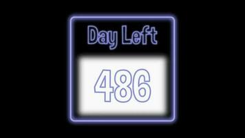 486 day left neon light animated video