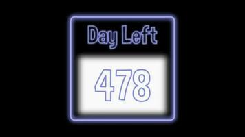 478 day left neon light animated video