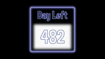 482 day left neon light animated video