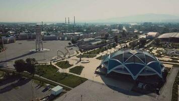 aereo panorama di taraz città centro, Kazakistan video