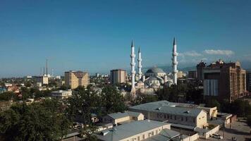 Aerial Panorama Of Bishkek With A View Of The Central Mosque, Kyrgyzstan video