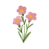 Pink Flower Doodle Art png