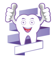 Modern color Cartoon smiling tooth banner png