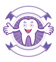 illustration de bannière de dent souriante de dessin animé png