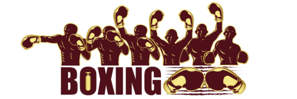 Illustration of golden six winner concept for boxing banner png