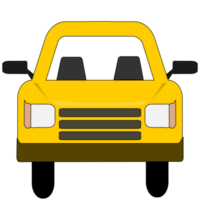 Yellow color car on transparent background. PNG Illustration.