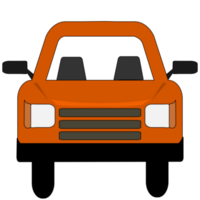 Orange color car on transparent background. PNG Illustration.