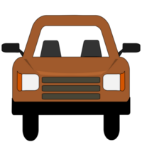 Brown color car on transparent background. PNG Illustration.