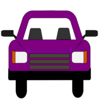 Deep purple color car on transparent background. PNG Illustration.