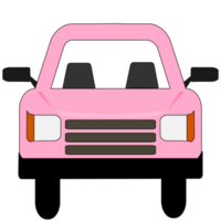 Pink color car on transparent background. PNG Illustration.