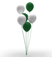 Balloon green white isolated color helium symbol decoration ornament sign pakistan day celebration fly government politic freedom holiday background august country national islamic culture.3d render png