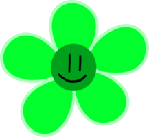 Groovy flower with smile png