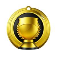 Golden medal isolated on transparent png