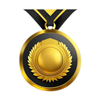 Golden medal isolated on transparent png