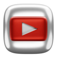 3d Youtube pulsante png