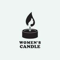 elegant candle flame woman icon. vector