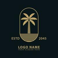 elegant coconut beach logo icon. vector