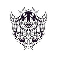 Blind Demon Eye Shield Illustration vector