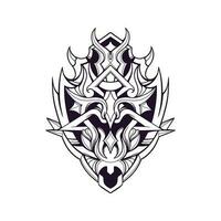 Dark Moon Shield Illustration vector