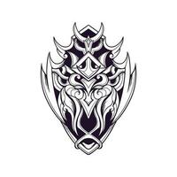 Dragon Wings Shield Illustration vector