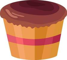 cupcake, muffin, cake, dessert, chocolate biscuit without cream vector illustration