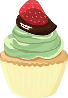 muffin, cupcake, dessert, cake, biscuit with cream, mint cream, nail, kiwi, kiwi taste, chocolate, strawberry, holiday pastries vector